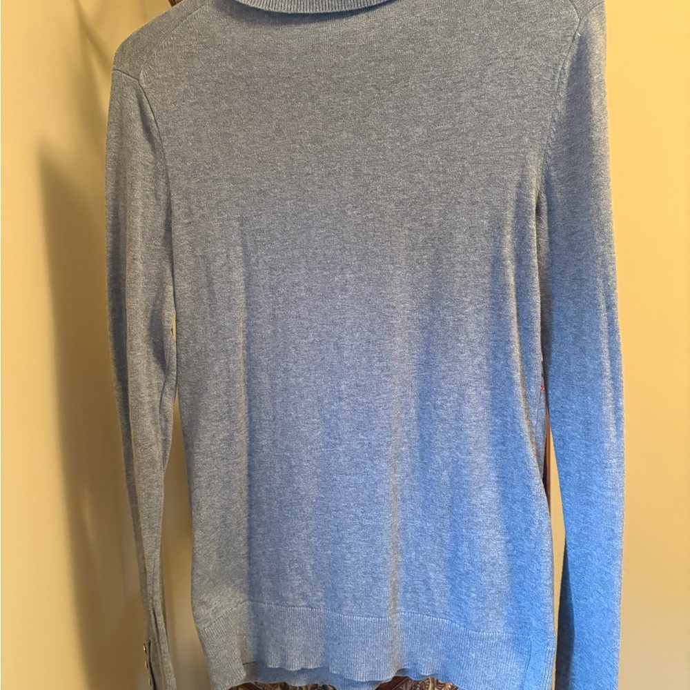 Tommy Hilfiger Gray and Red Striped Turtleneck Sweater - Picture 6 of 10